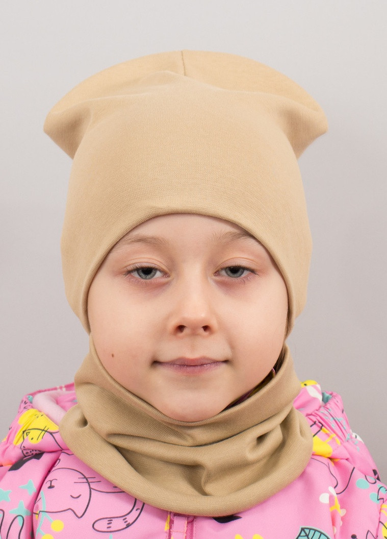 Дитяча шапка з хомутом КАНТА розмір 48-52 беж (OC-565) Канта (222439508)