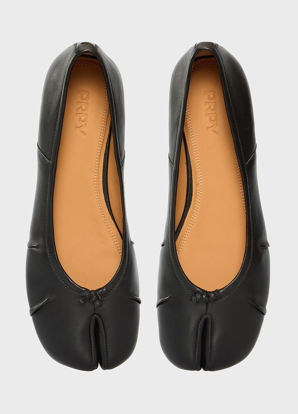 Женские балетки PRPY | чёрные однотонные бант натуральная кожа (361270812)