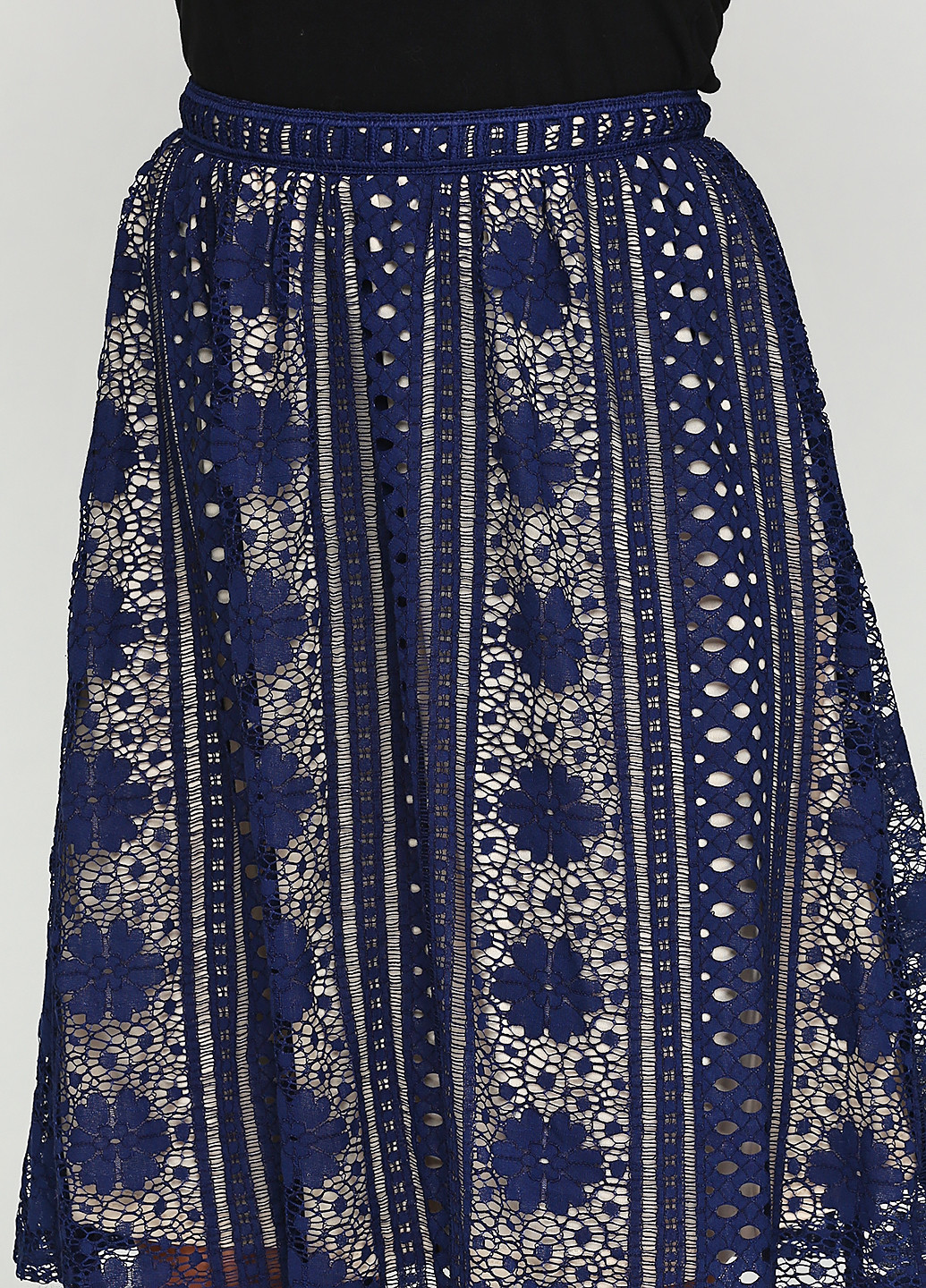Темно-синяя кэжуал с орнаментом юбка Blue Rain by Francesca's миди