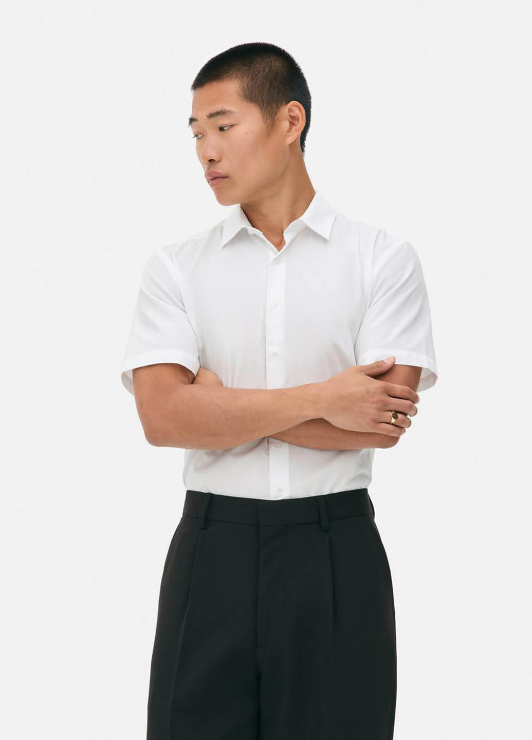 Белая классическая, кэжуал рубашка однотонная Primark