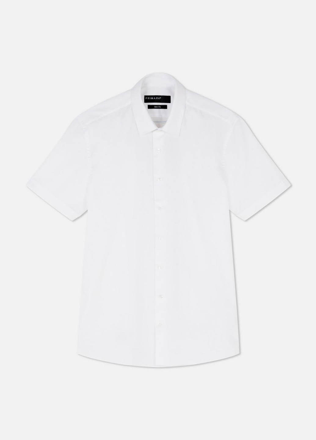 Белая классическая, кэжуал рубашка однотонная Primark