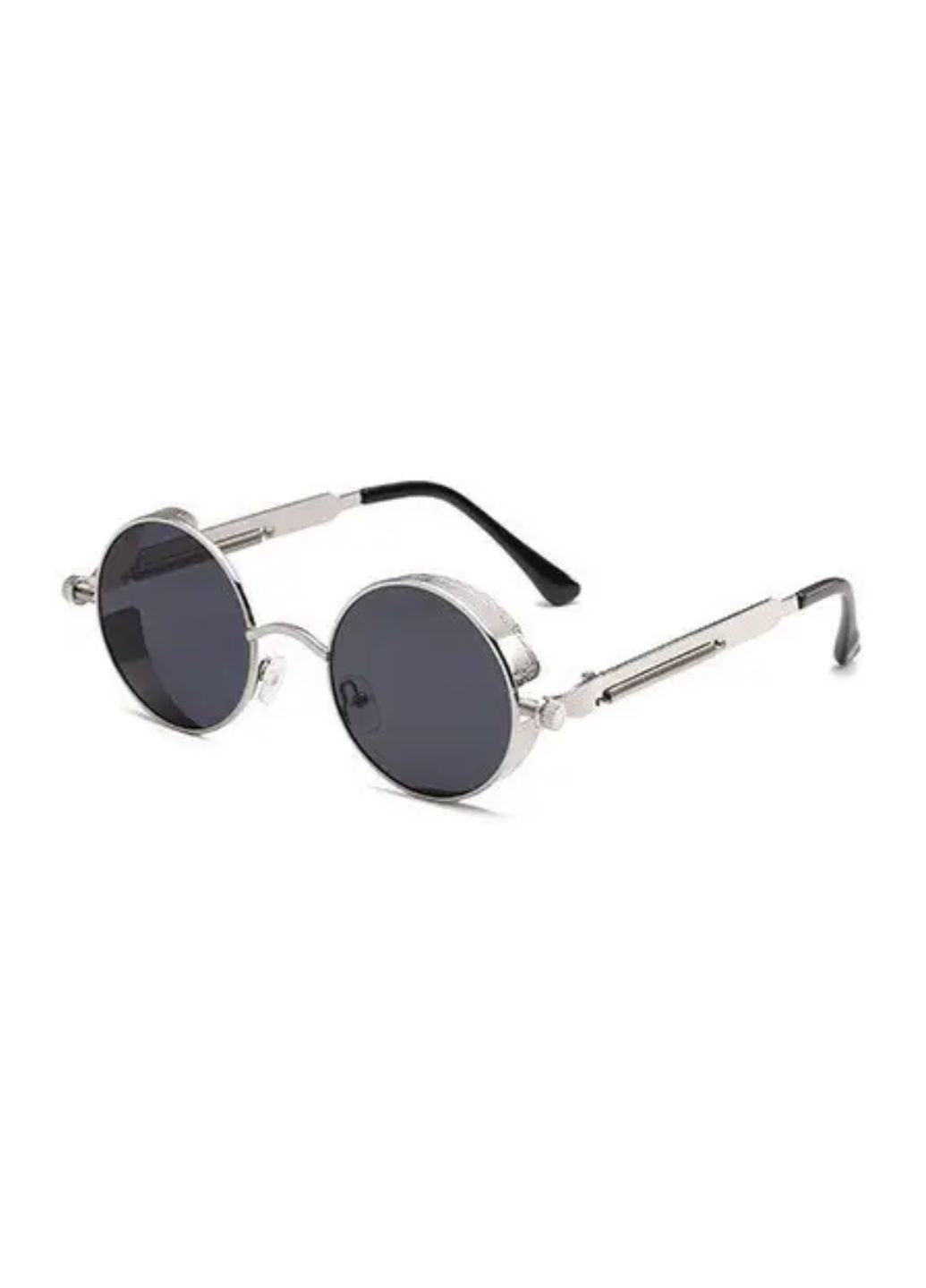 Круглые очки тишейды с шорами Черный+серебро No Brand (253408888)