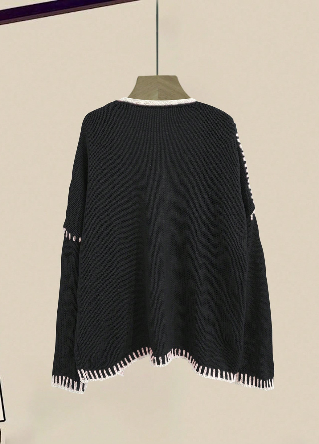 Черно-белый демисезонный кардиган SHEIN