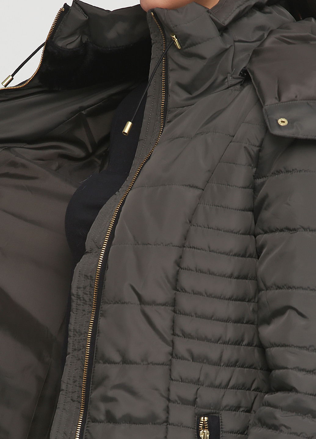 Оливковая (хаки) зимняя куртка Bodyflirt