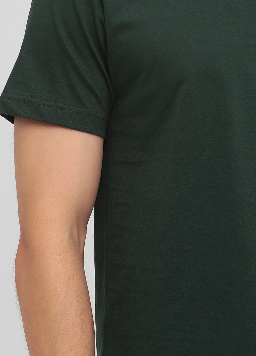 Темно-зеленая футболка мужская безшовная с круглым воротником Stedman