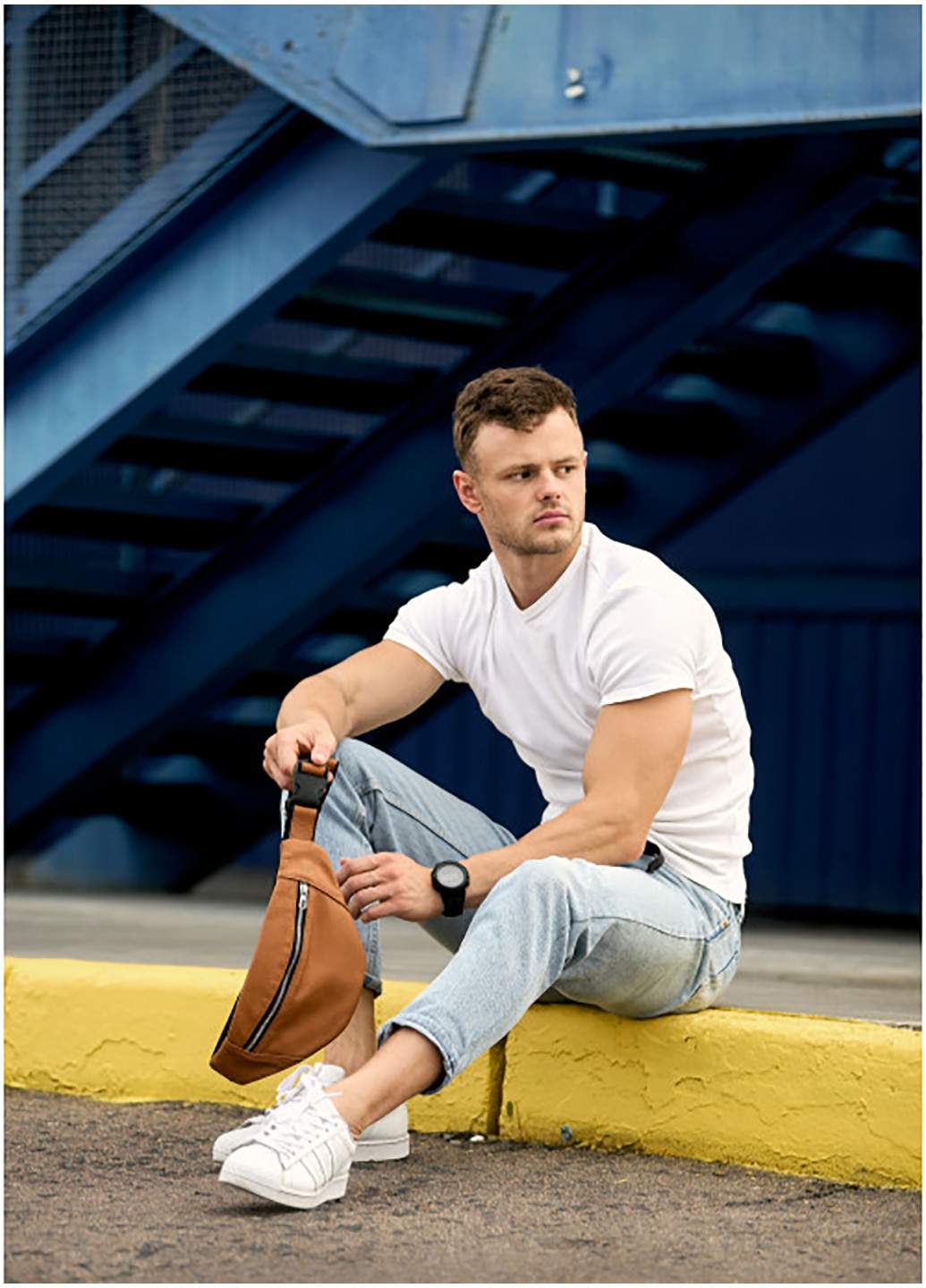 Чоловіча сумка на пояс (бананка) 33х14х5 см Sambag (242189104)