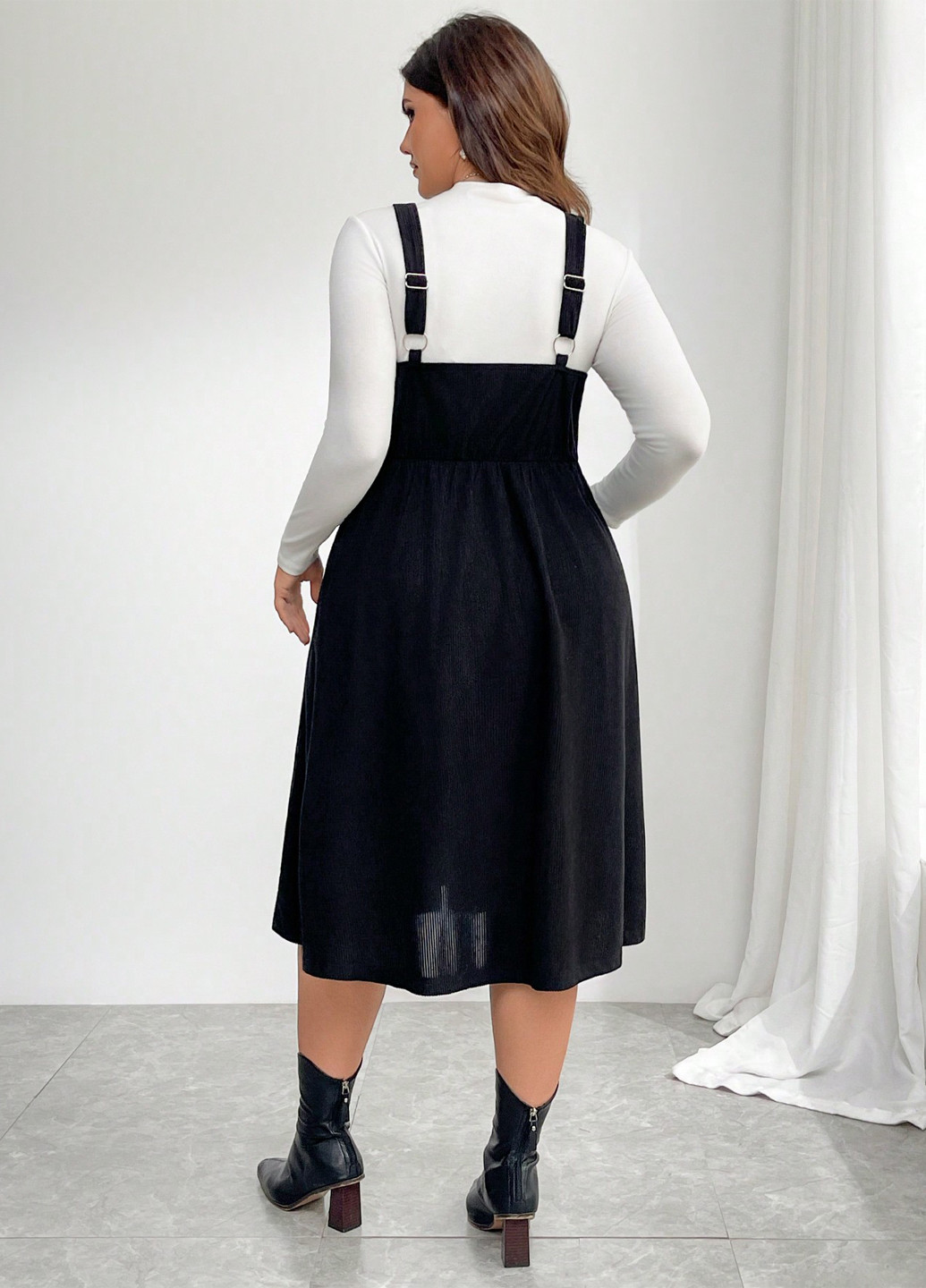 Демисезонный женский сарафан SHEIN однотонный