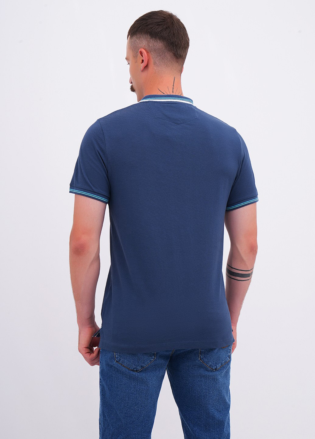 Темно-синяя футболка-поло для мужчин Lee Cooper однотонная