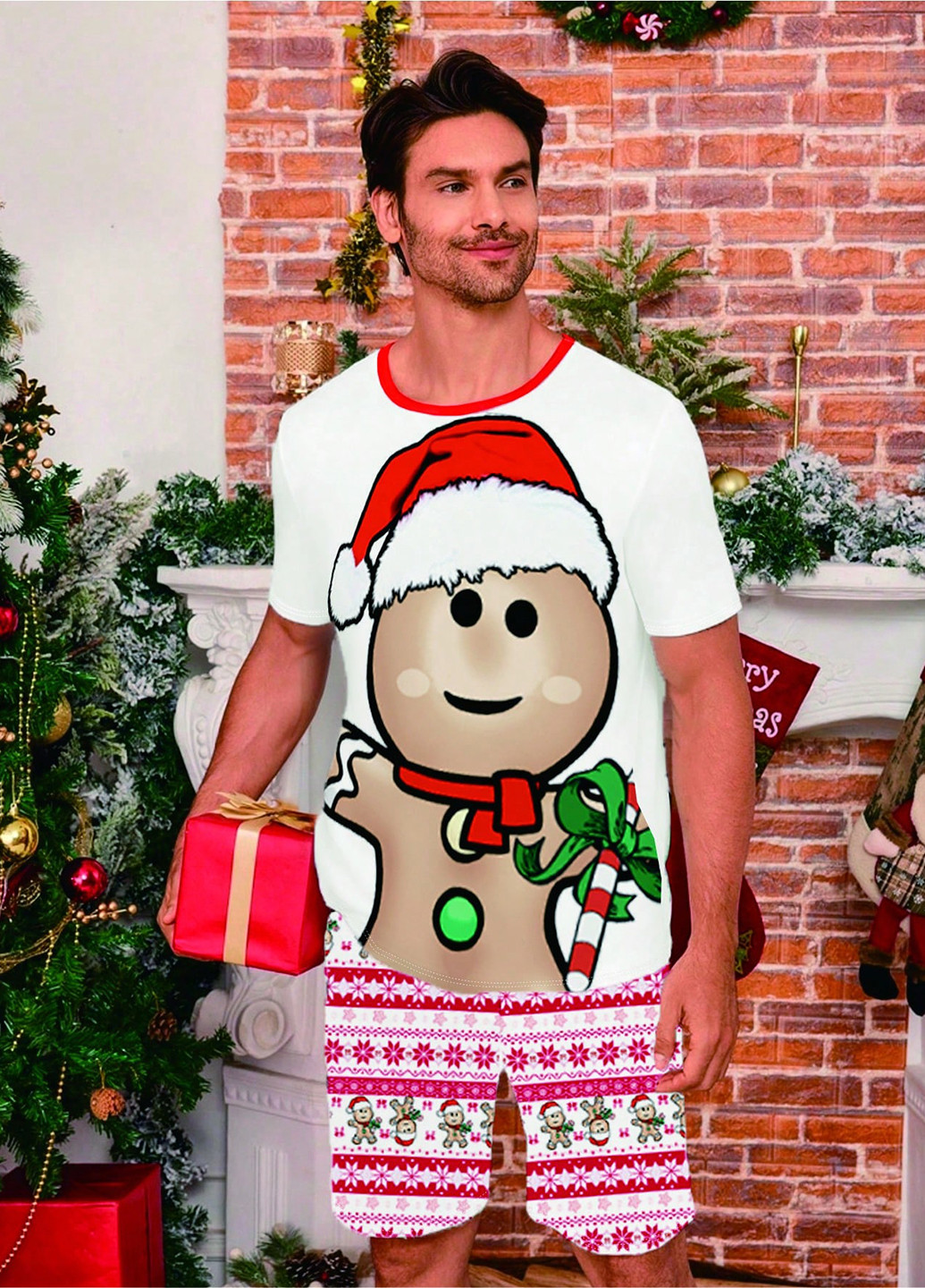 Пижама (футболка, шорты) SHEIN (352938808)