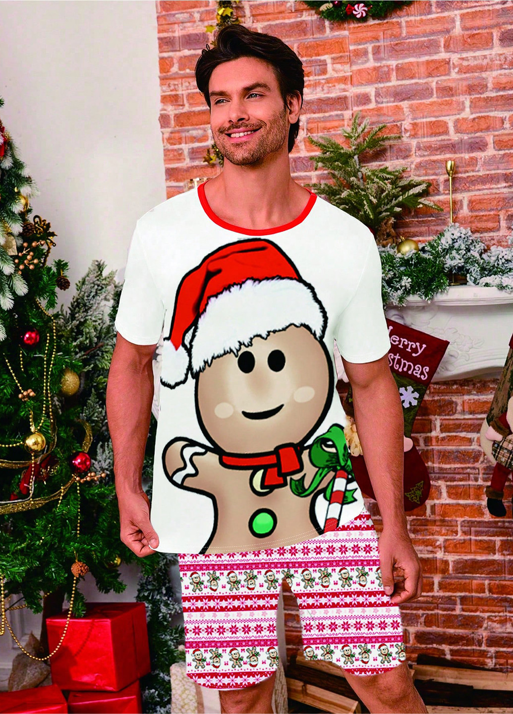 Пижама (футболка, шорты) SHEIN (352938808)