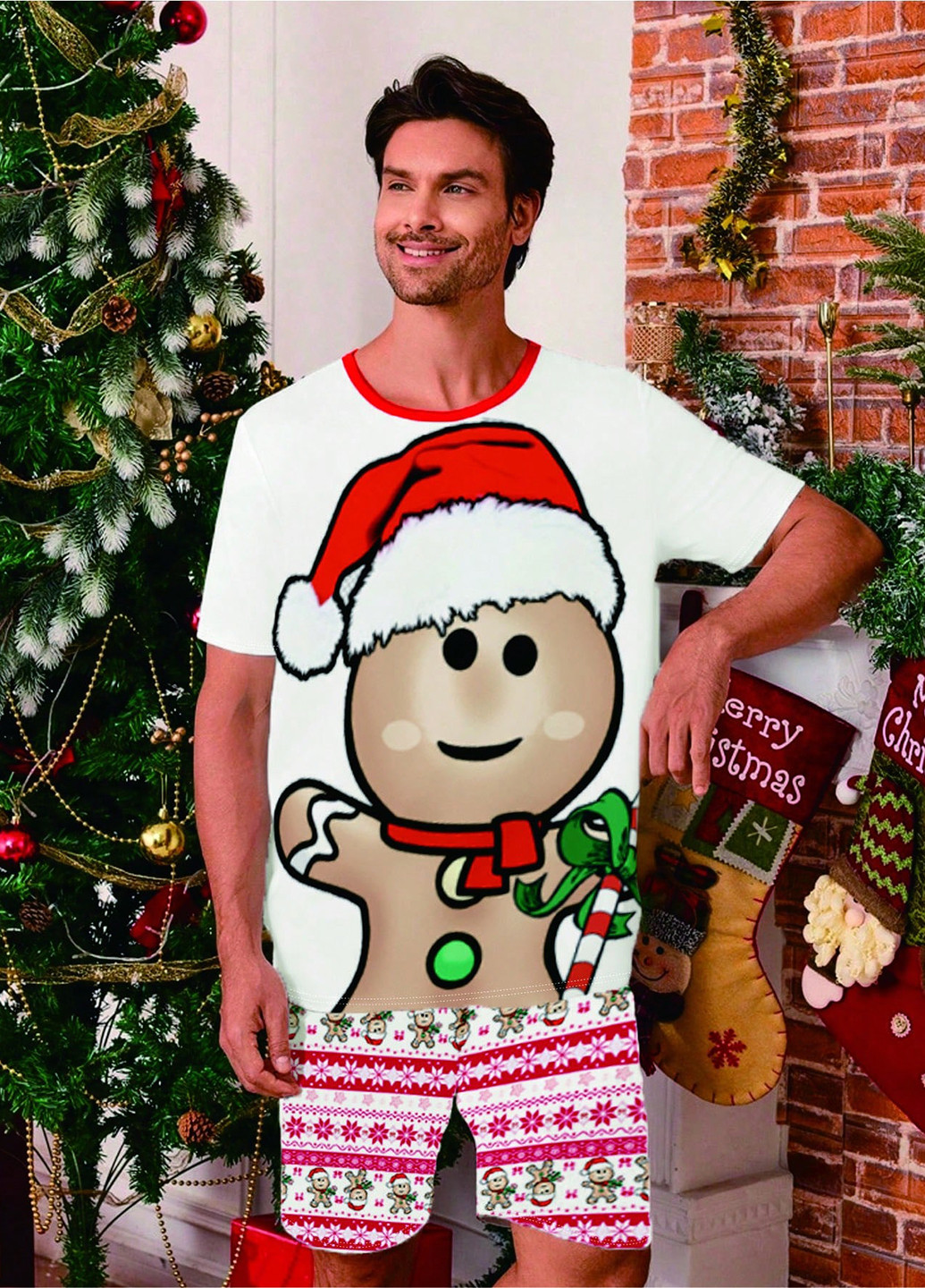 Пижама (футболка, шорты) SHEIN (352938808)