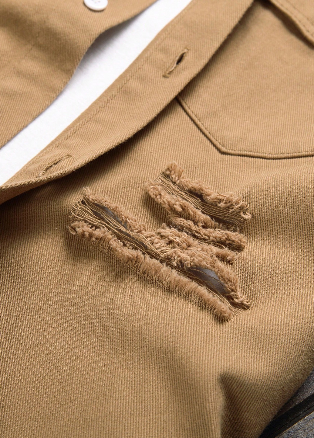 Темно-бежевая кэжуал рубашка однотонная Manfinity