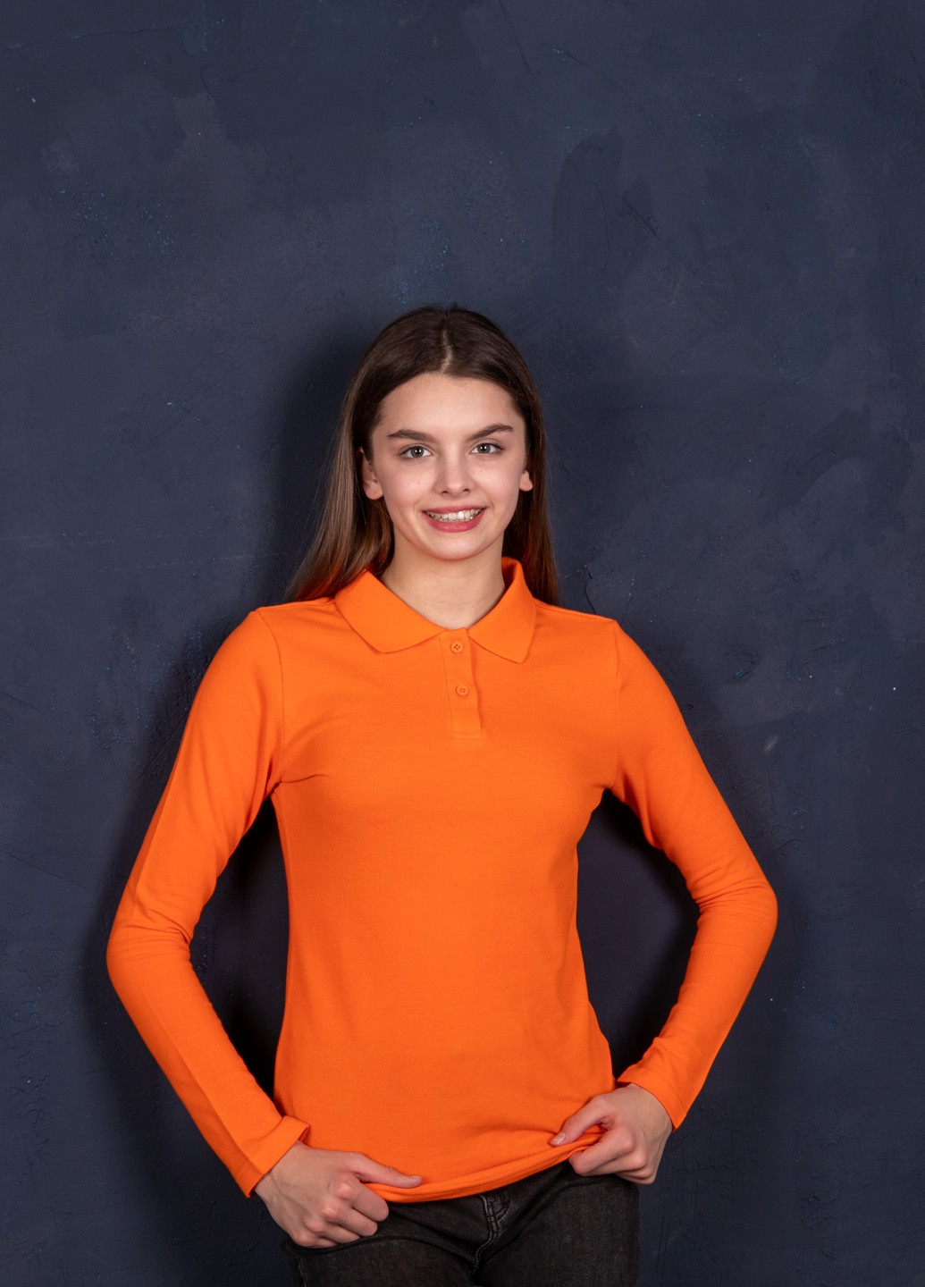 Оранжевая кэжуал рубашка однотонная TvoePolo