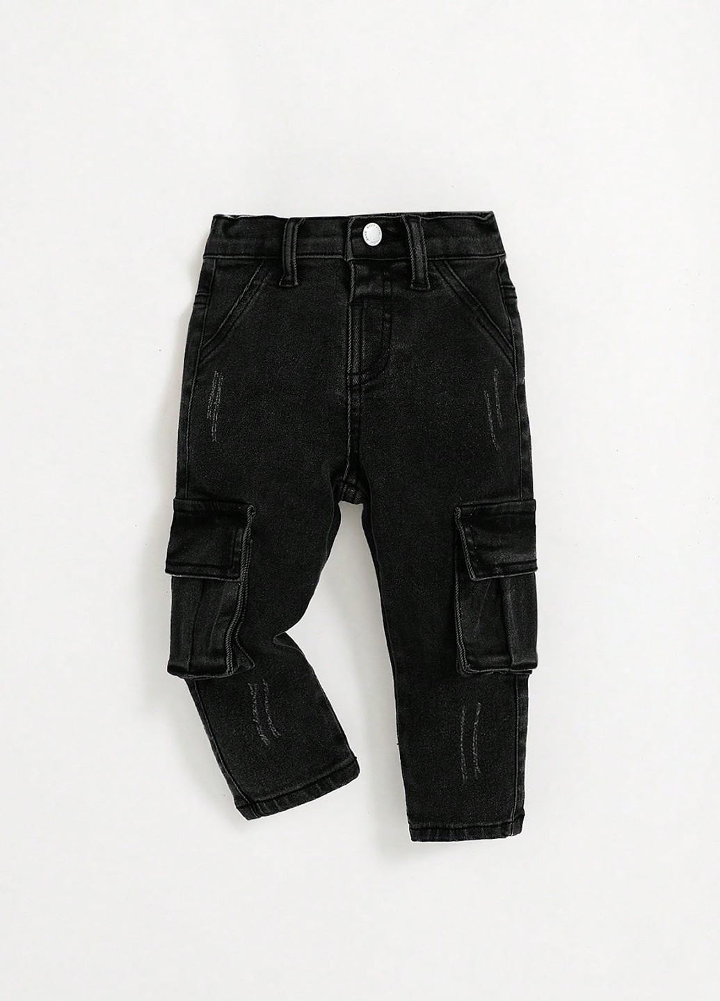 Черные демисезонные карго джинсы SHEIN