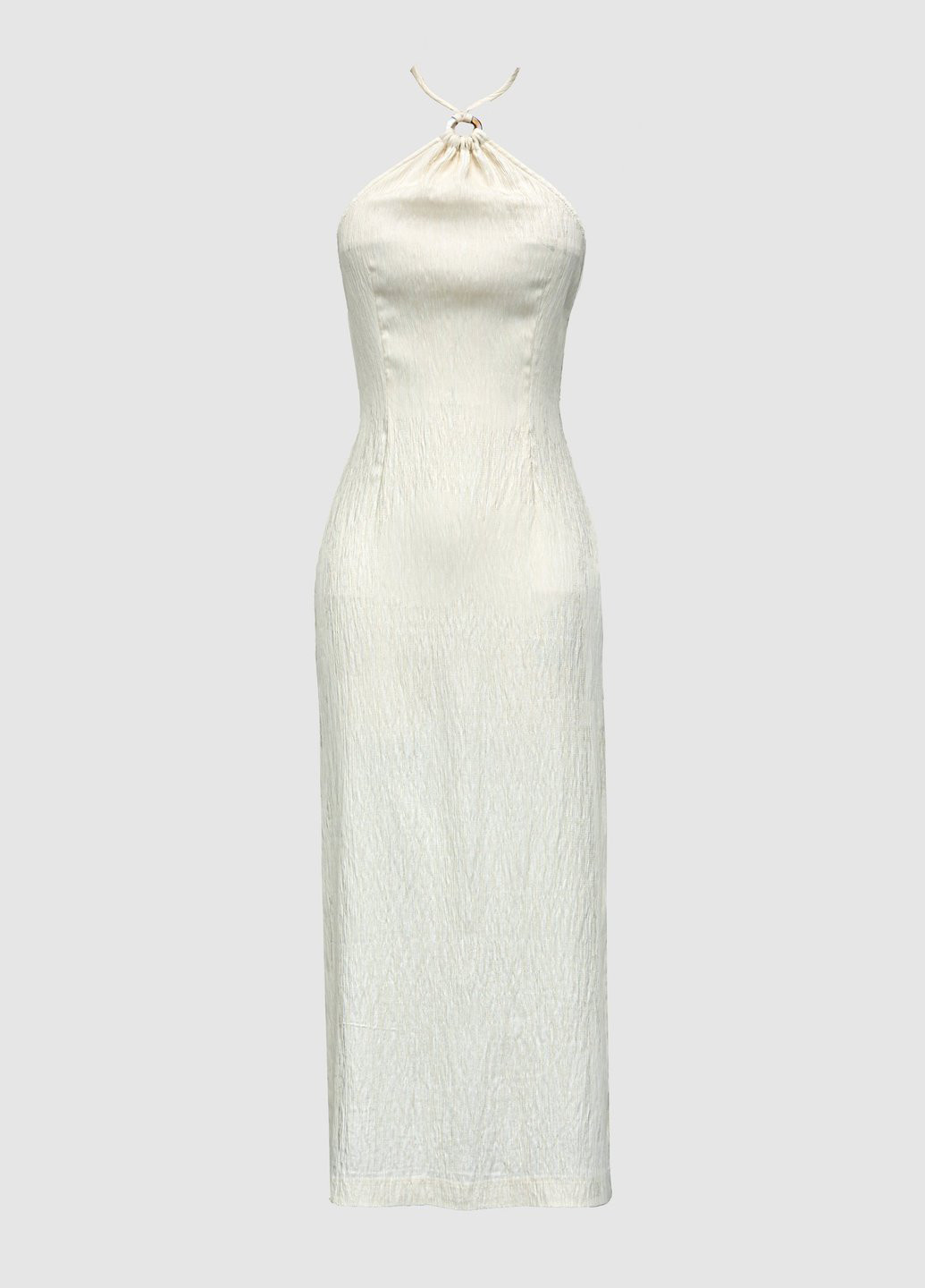 Молочное кэжуал платье с открытой спиной Gepur однотонное