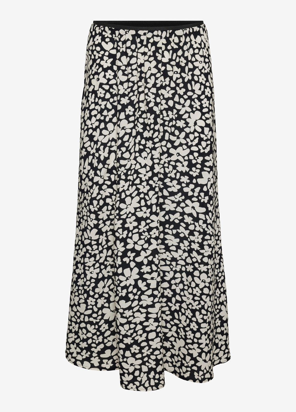 Черная кэжуал цветочной расцветки юбка Vero Moda а-силуэта (трапеция)
