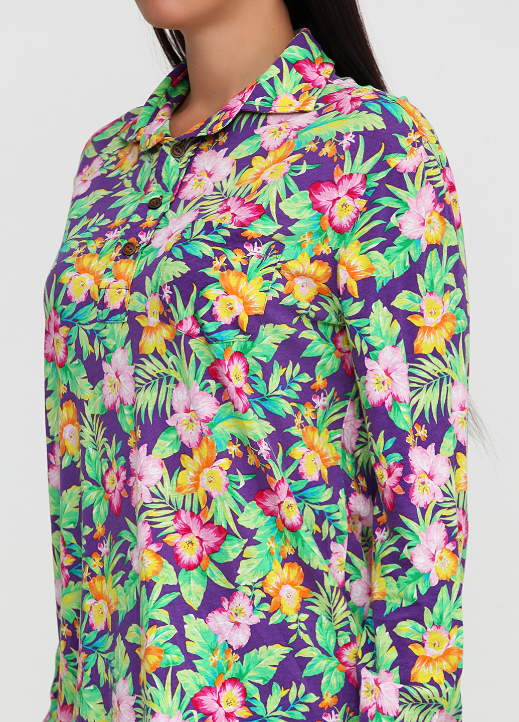 Цветная женская футболка-поло Ralph Lauren с рисунком