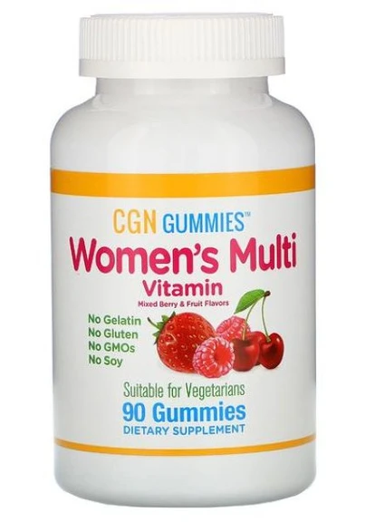 Мультивітаміни для жінок Women’s Multi Vitamin No Gelatin No Gluten 90 Gummies (Berry and Fruit) California Gold Nutrition (254325775)