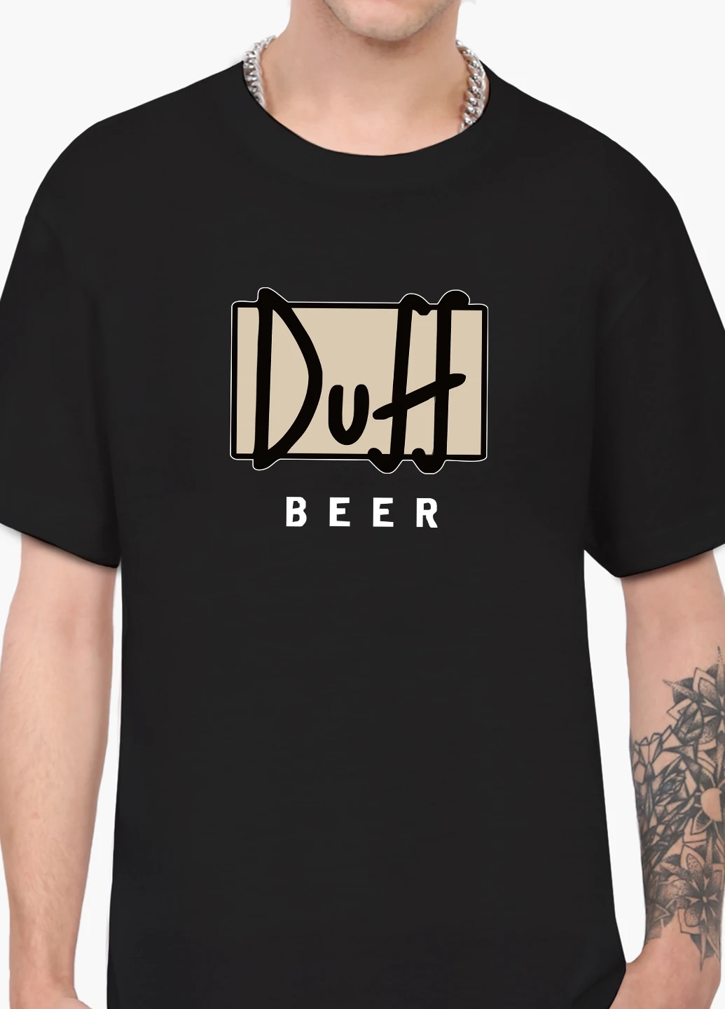Чорна футболка чоловіча сімпсони дафф (the simpsons duff beer) (9223-1995-1) MobiPrint