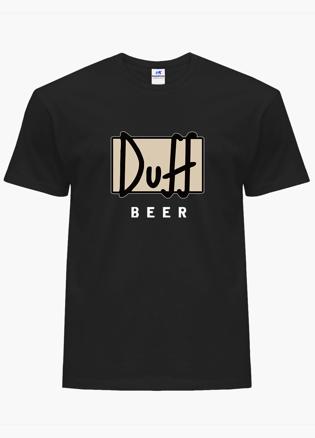 Чорна футболка чоловіча сімпсони дафф (the simpsons duff beer) (9223-1995-1) MobiPrint