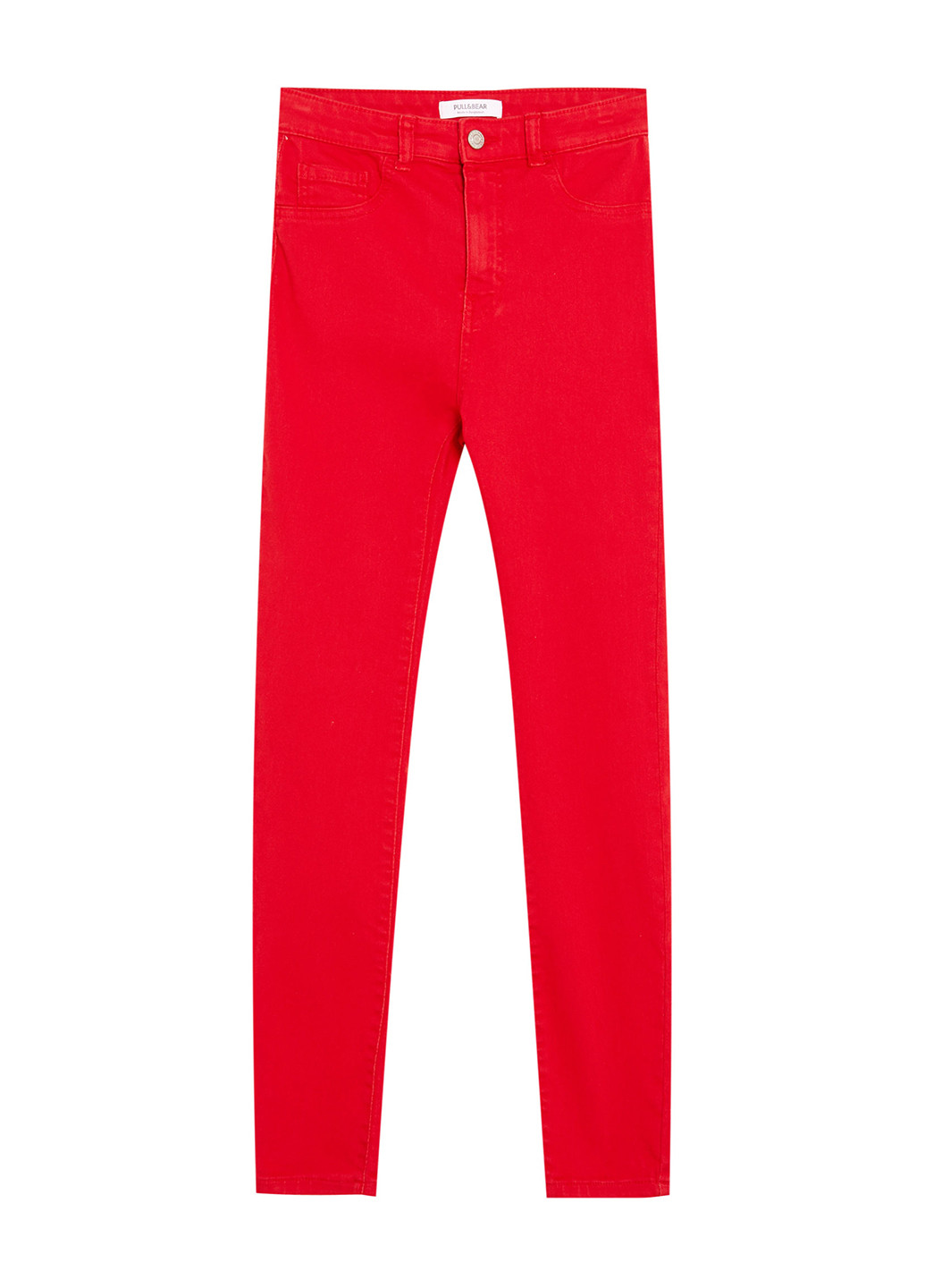 Красные демисезонные зауженные, скинни, укороченные джинсы Pull & Bear
