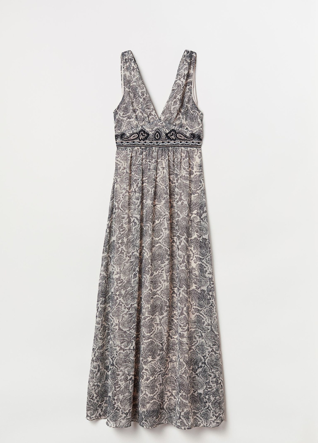 Светло-бежевое кэжуал платье H&M с рисунком