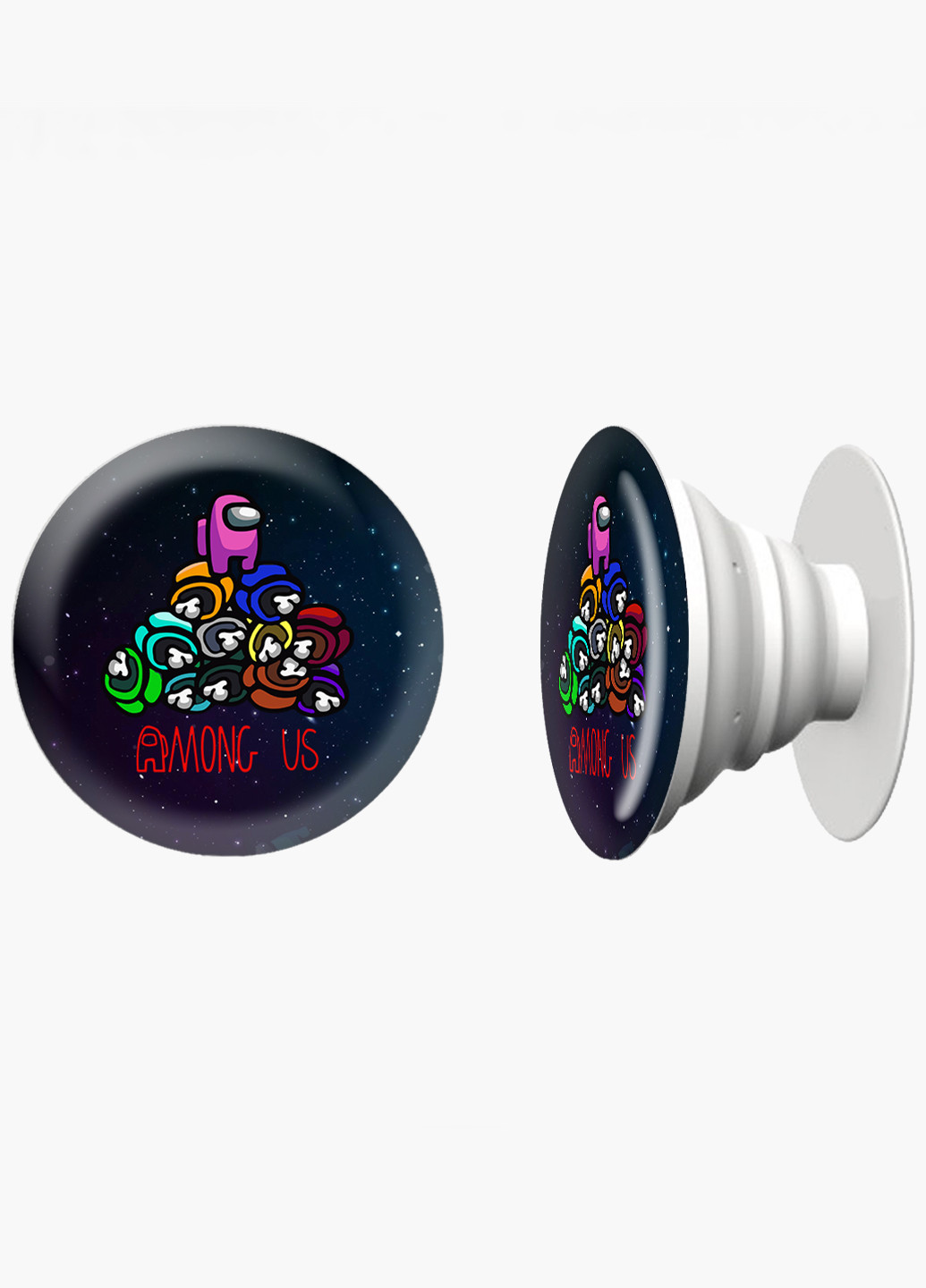 Попсокет (Popsockets) держатель для смартфона Амонг Ас (Among Us) (8754-2594) Черный MobiPrint (216836514)