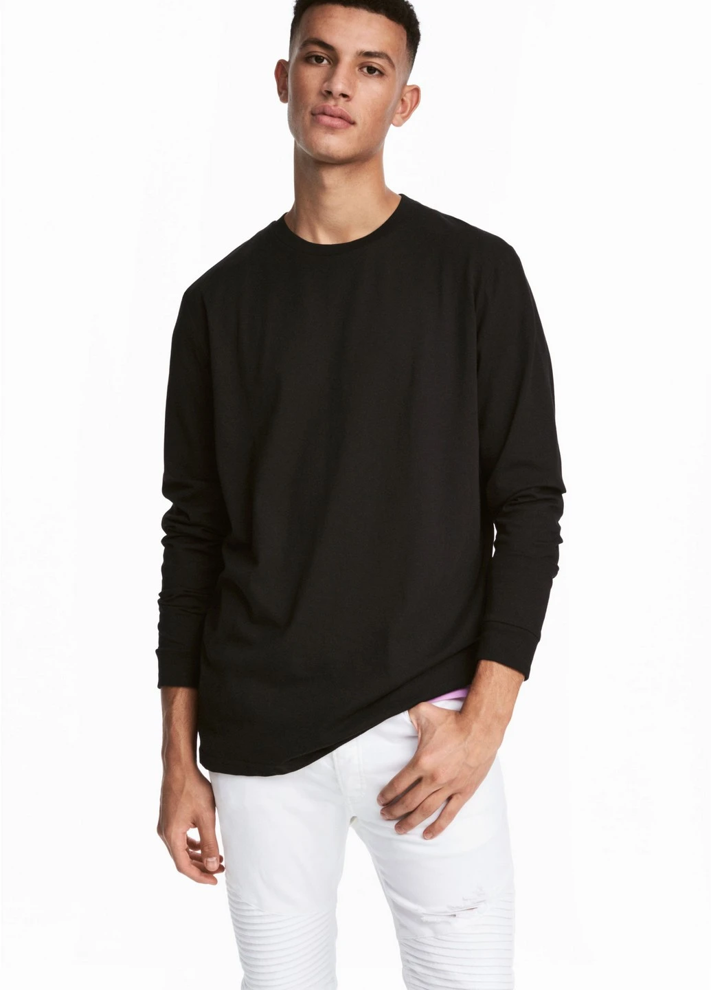 Черный демисезонный кэжуал лонгслив H&M