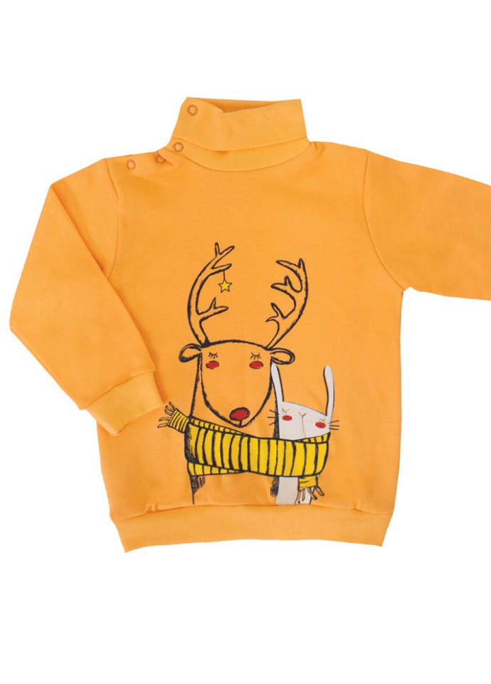 Оранжевый демисезонный детский свитер для мальчика sv-03-18 *зооленд* Габби