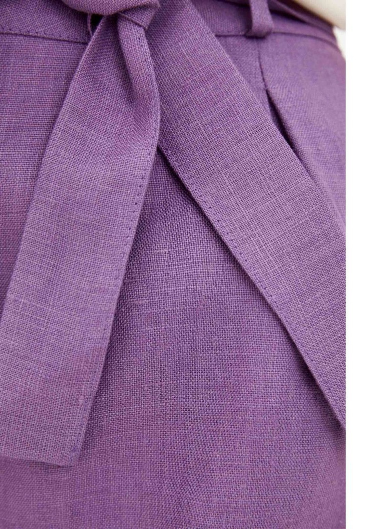 Шорты Прованс 16196 однотонные фиолетовые кэжуалы лен