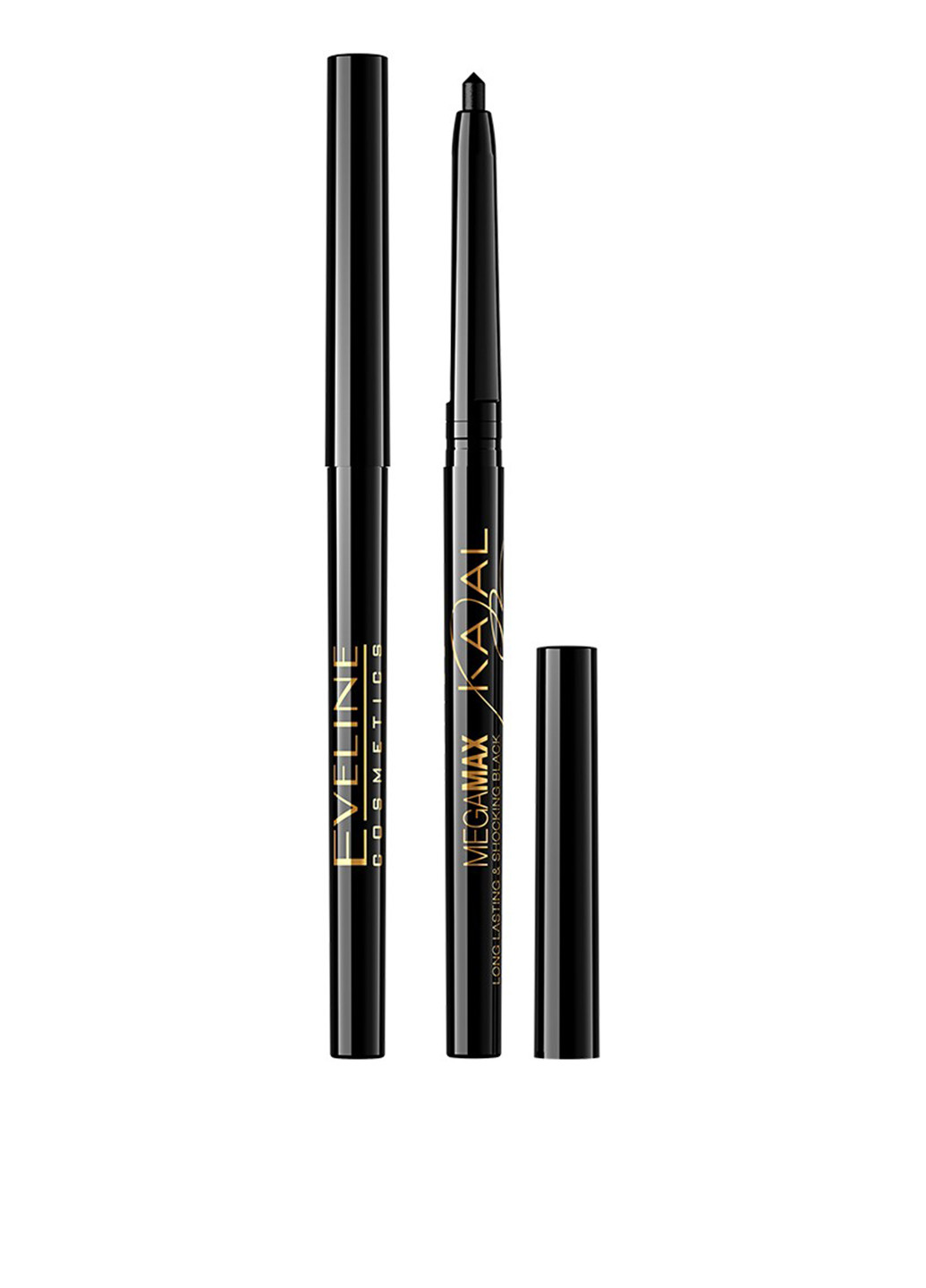 Олівець для очей (чорний) mega max kajal, 4 г Eveline Cosmetics (252120719)