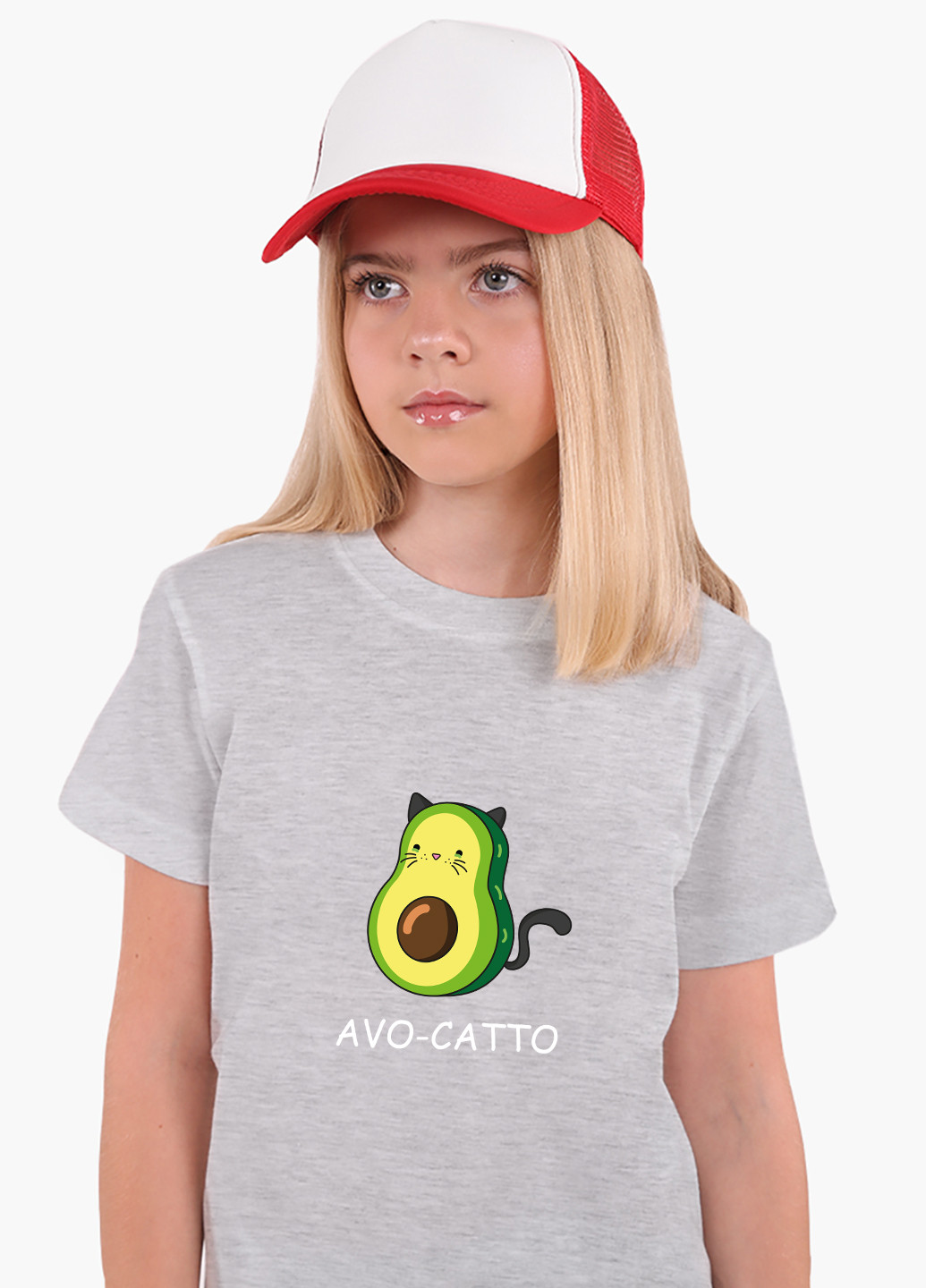 Светло-серая демисезонная футболка детская авокадо (avocado)(9224-1372) MobiPrint