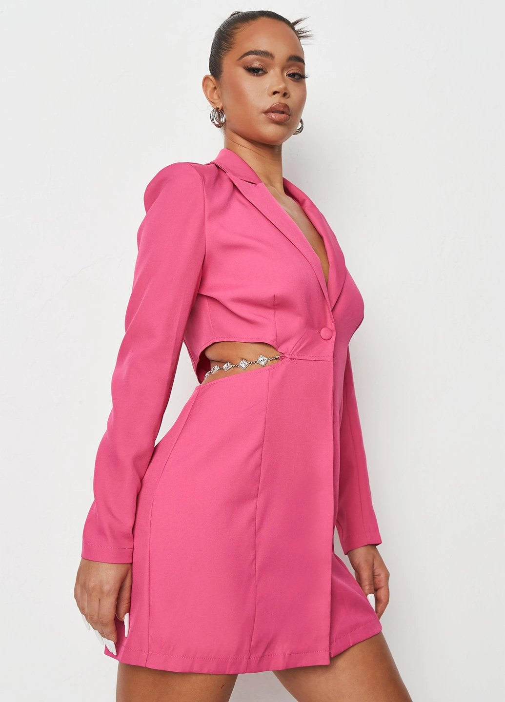 Розовое кэжуал платье платье-жакет Missguided однотонное