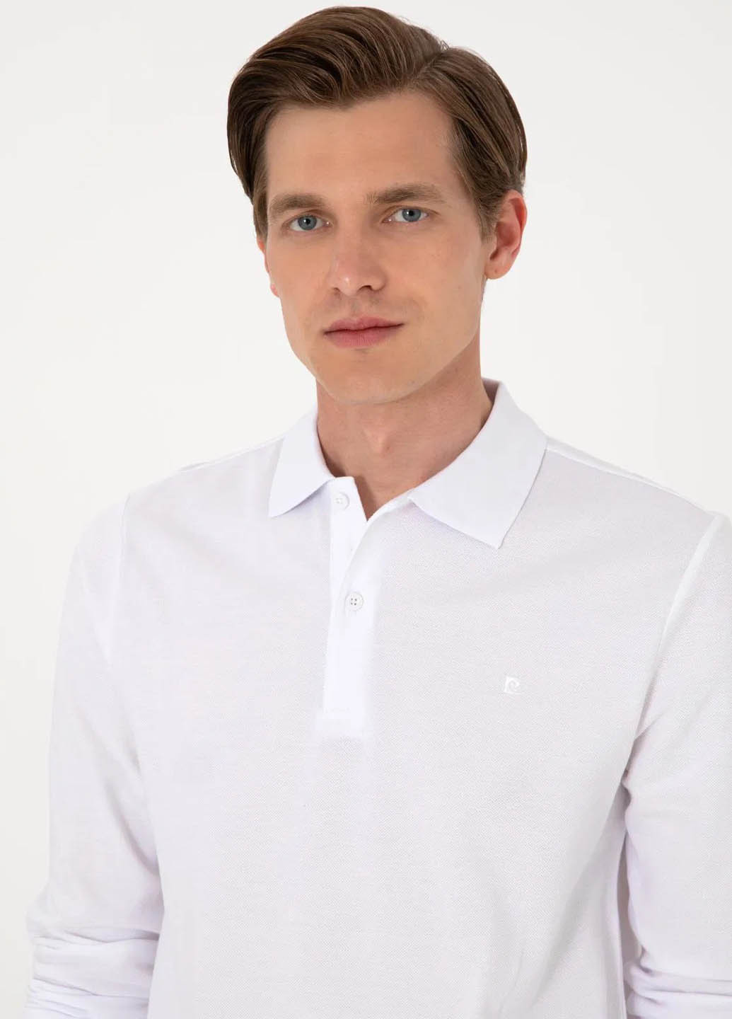 Белая футболка-поло для мужчин Pierre Cardin однотонная