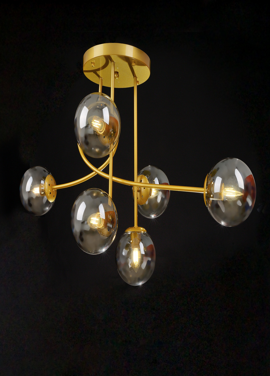 Стельова люстра на 6 лампочок BR-01 633S/6 E27 G/GY Brille (251891810)