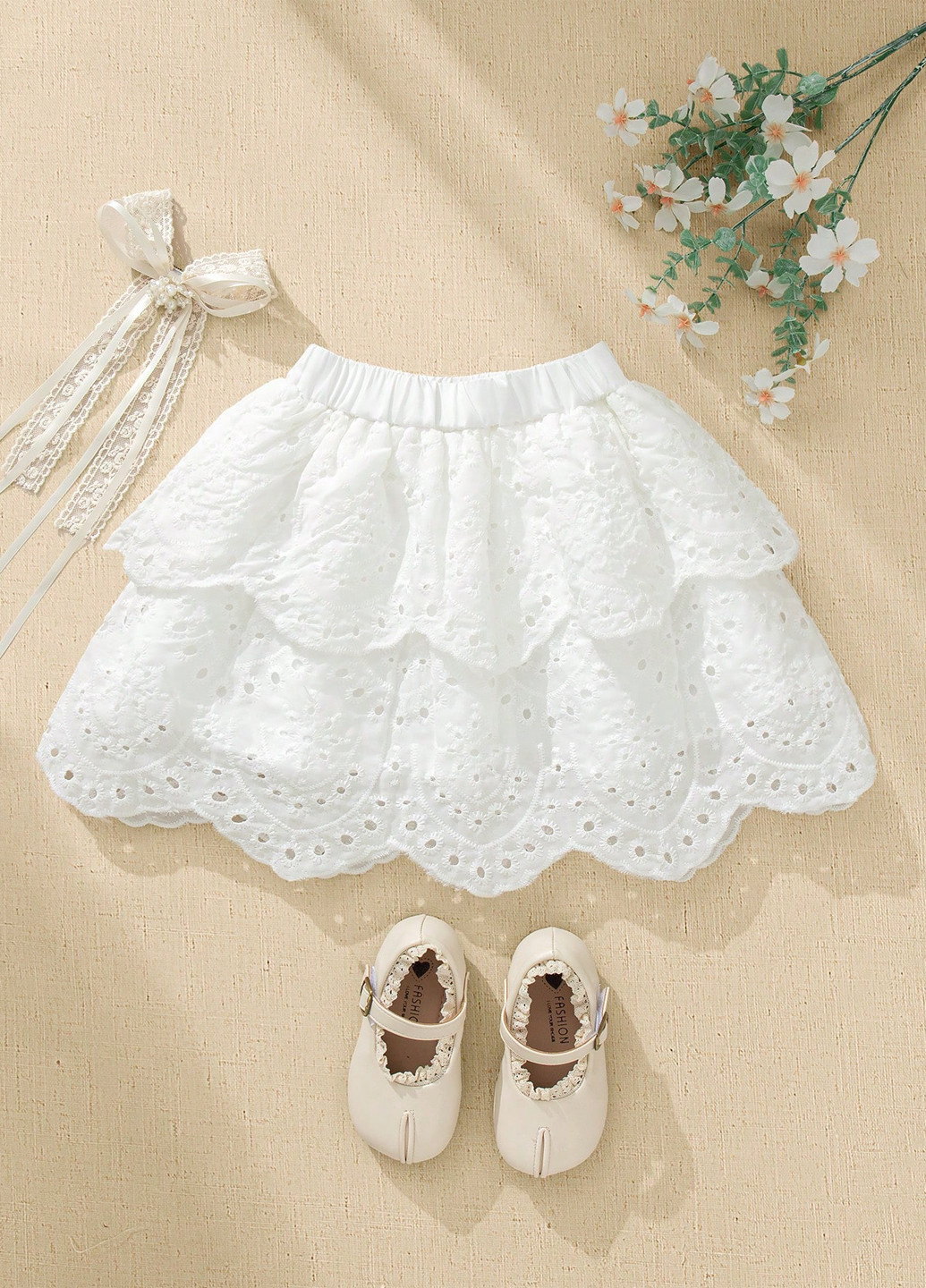 Белая кэжуал однотонная юбка SHEIN клешированная