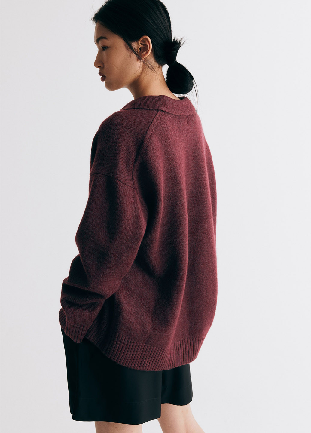 Бордовий зимовий светр H&M