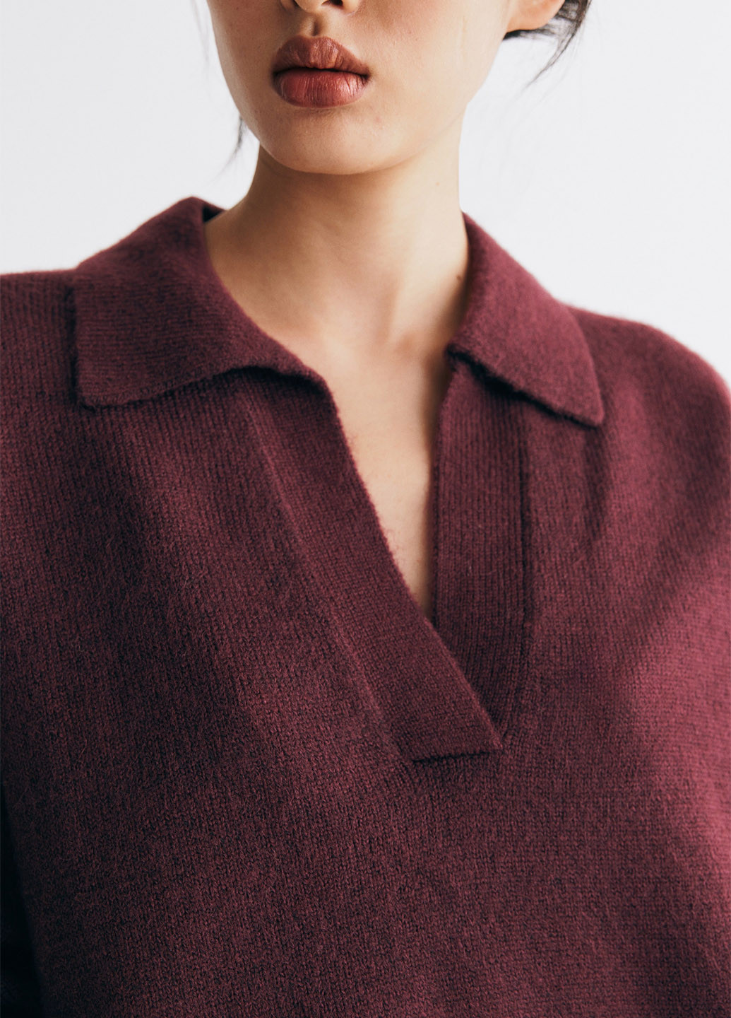 Бордовий зимовий светр H&M