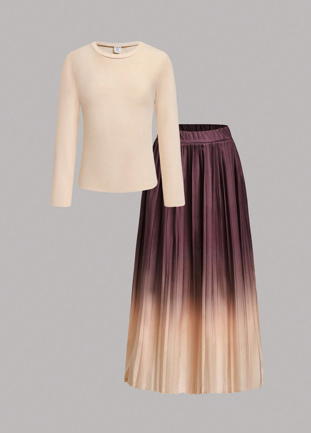 Комбинированный демисезонный костюм (юбка, лонгслив) SHEIN