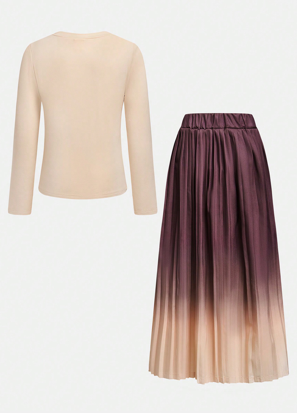 Комбинированный демисезонный костюм (юбка, лонгслив) SHEIN