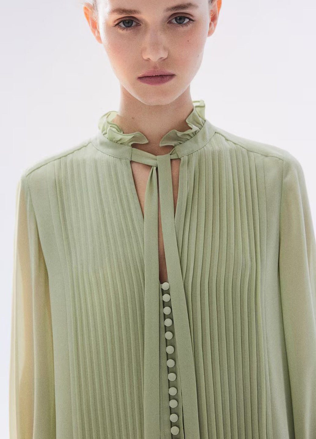 Фісташкова вечірня сукня H&M однотонна