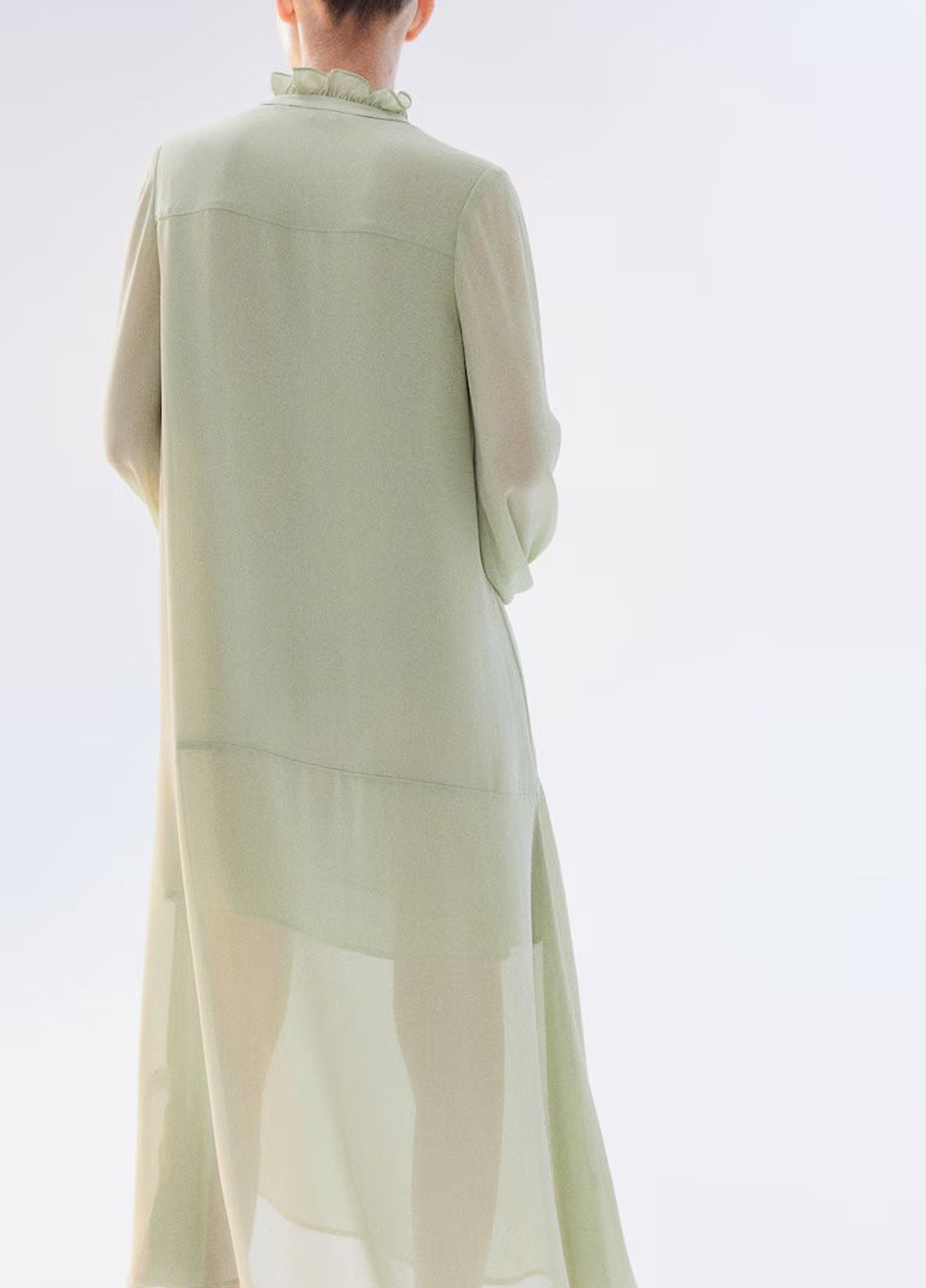 Фісташкова вечірня сукня H&M однотонна