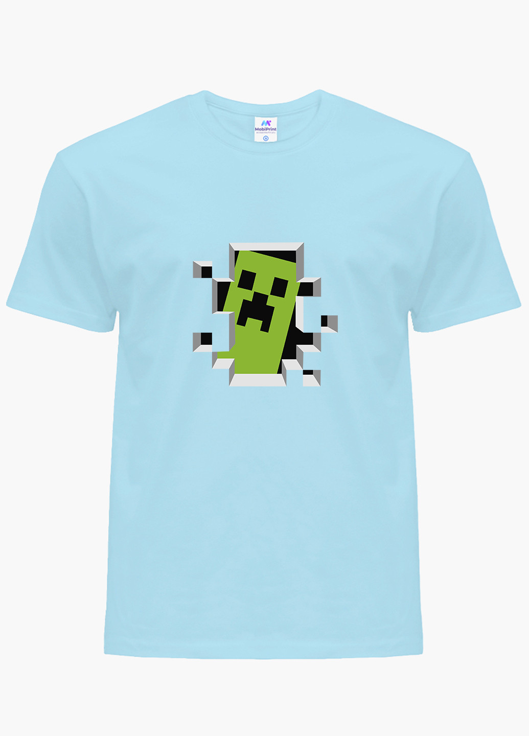 Голубая демисезонная футболка детская майнкрафт (minecraft)(9224-1709) MobiPrint
