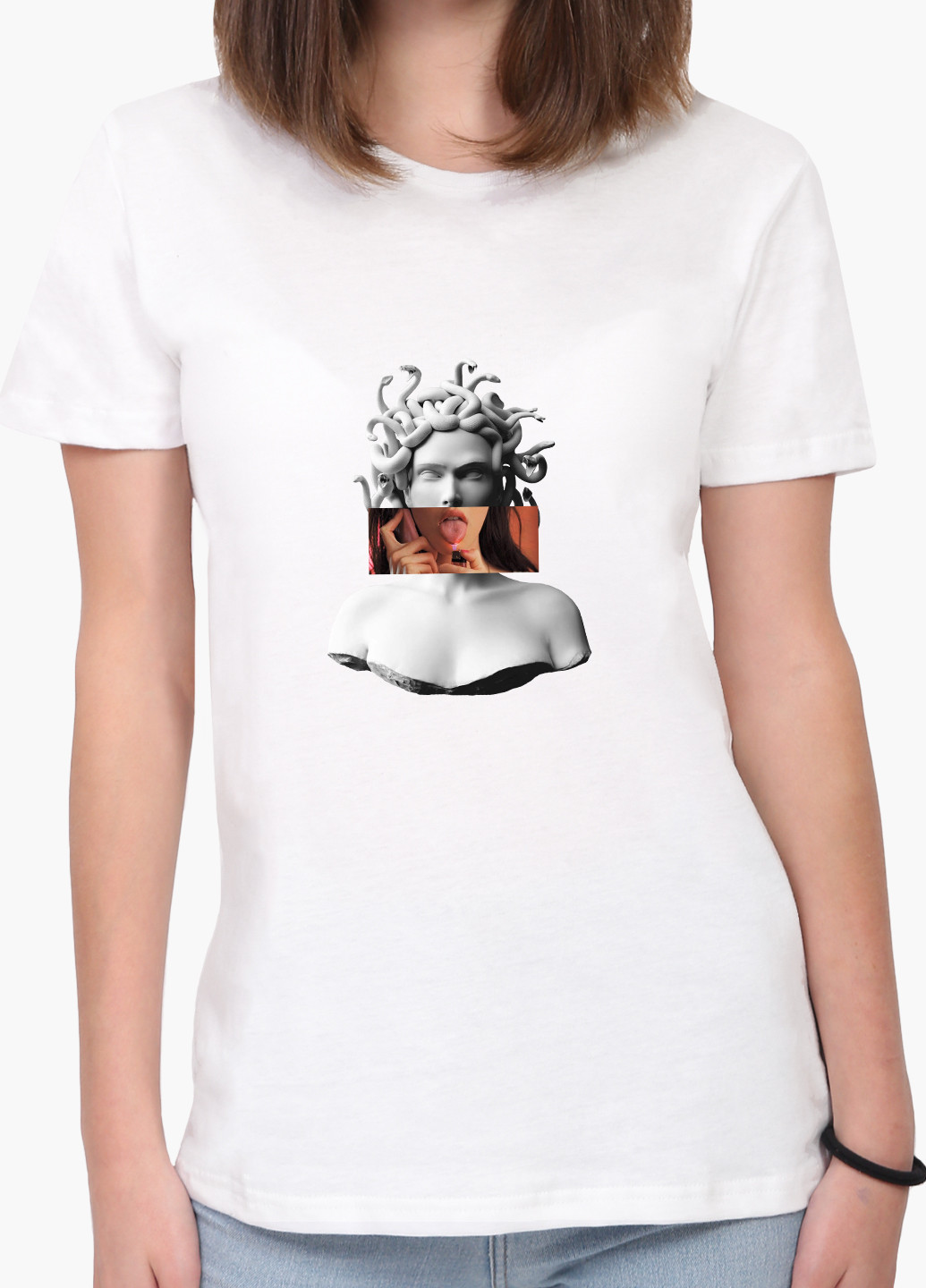 Біла демісезон футболка жіноча меган фокс ренесанс медуза горгона (megan fox) білий (8976-1203) xxl MobiPrint
