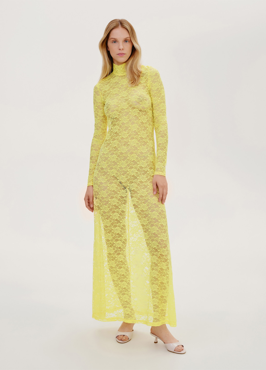 Желтое кэжуал платье а-силуэт JUL однотонное