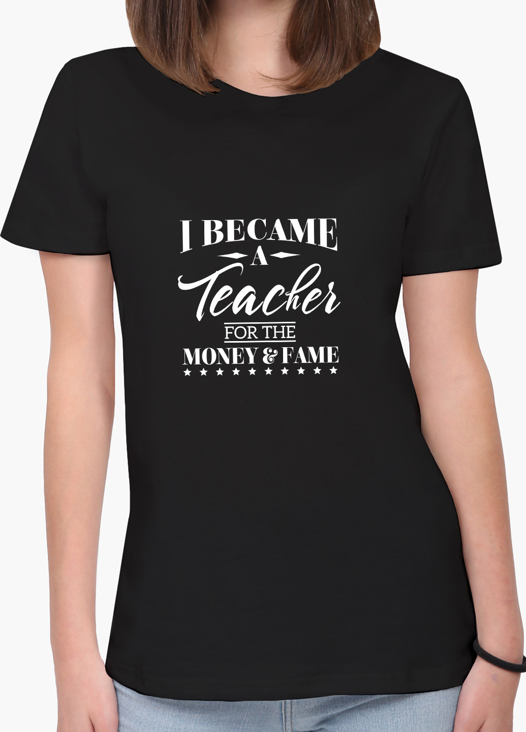 Черная демисезон футболка женская учитель (teacher) (8976-2069) xxl MobiPrint