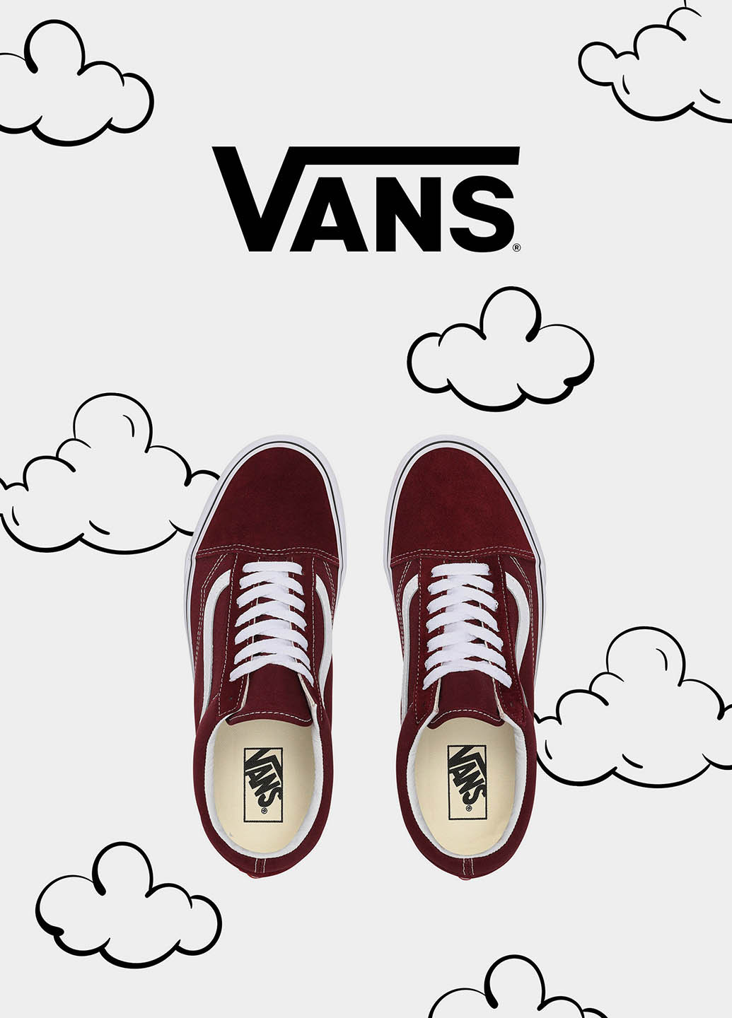 Бордові кеди Vans
