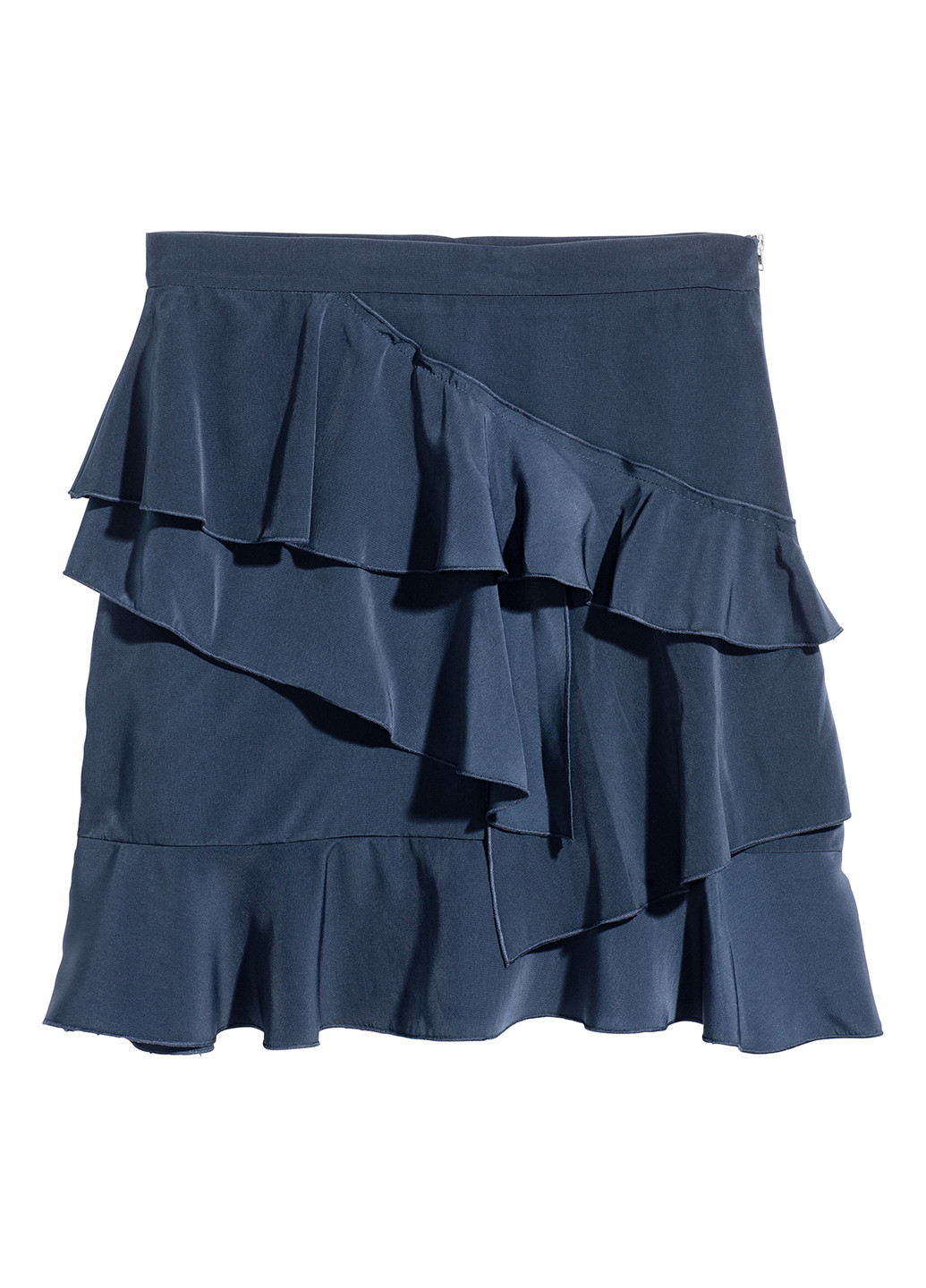Темно-синяя кэжуал однотонная юбка H&M клешированная