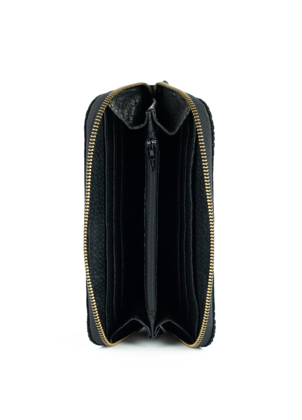 Кожаный портмоне кошелек зиппер на молнии Teo черный под крокодила Kozhanty (252315379)