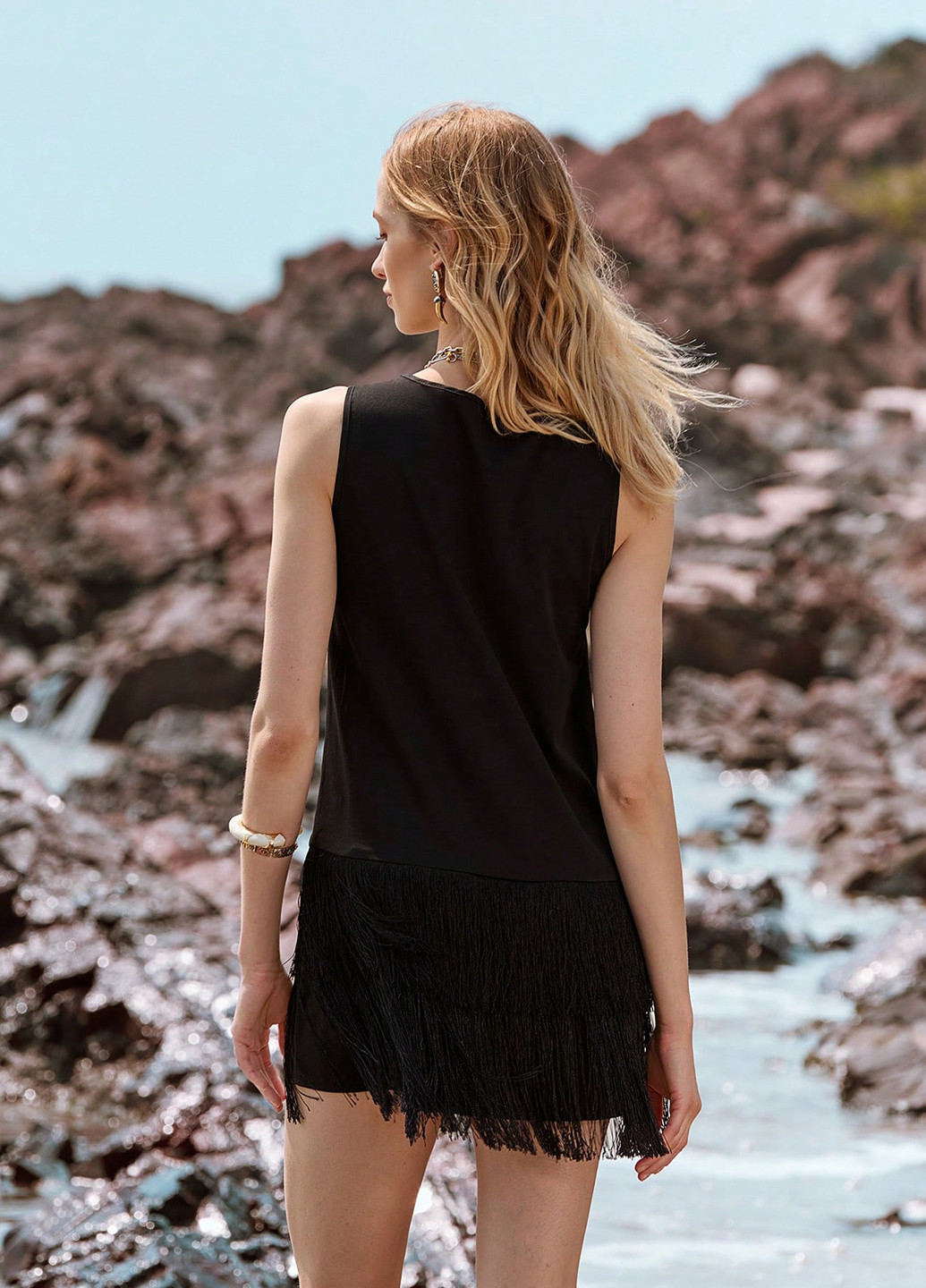 Черное кэжуал платье а-силуэт SHEIN однотонное